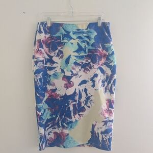 Apt. 9 Floral Pencil Skirt in Blue, Teal and Purple